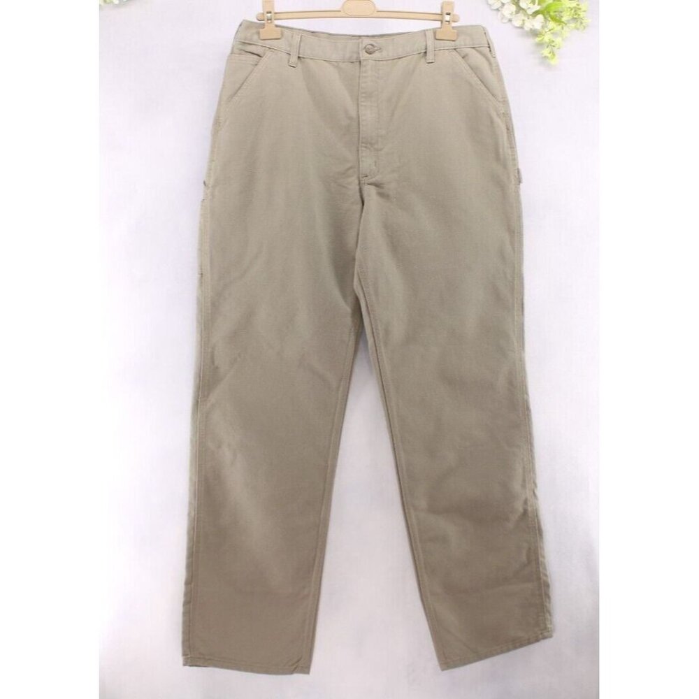 Carhartt Men's Utility Work Pants Dungaree Fit Canvas Tan Khaki Sz 38X36